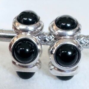 Pandora Cabochan Spacers Black Onyx Authentic Retired pair